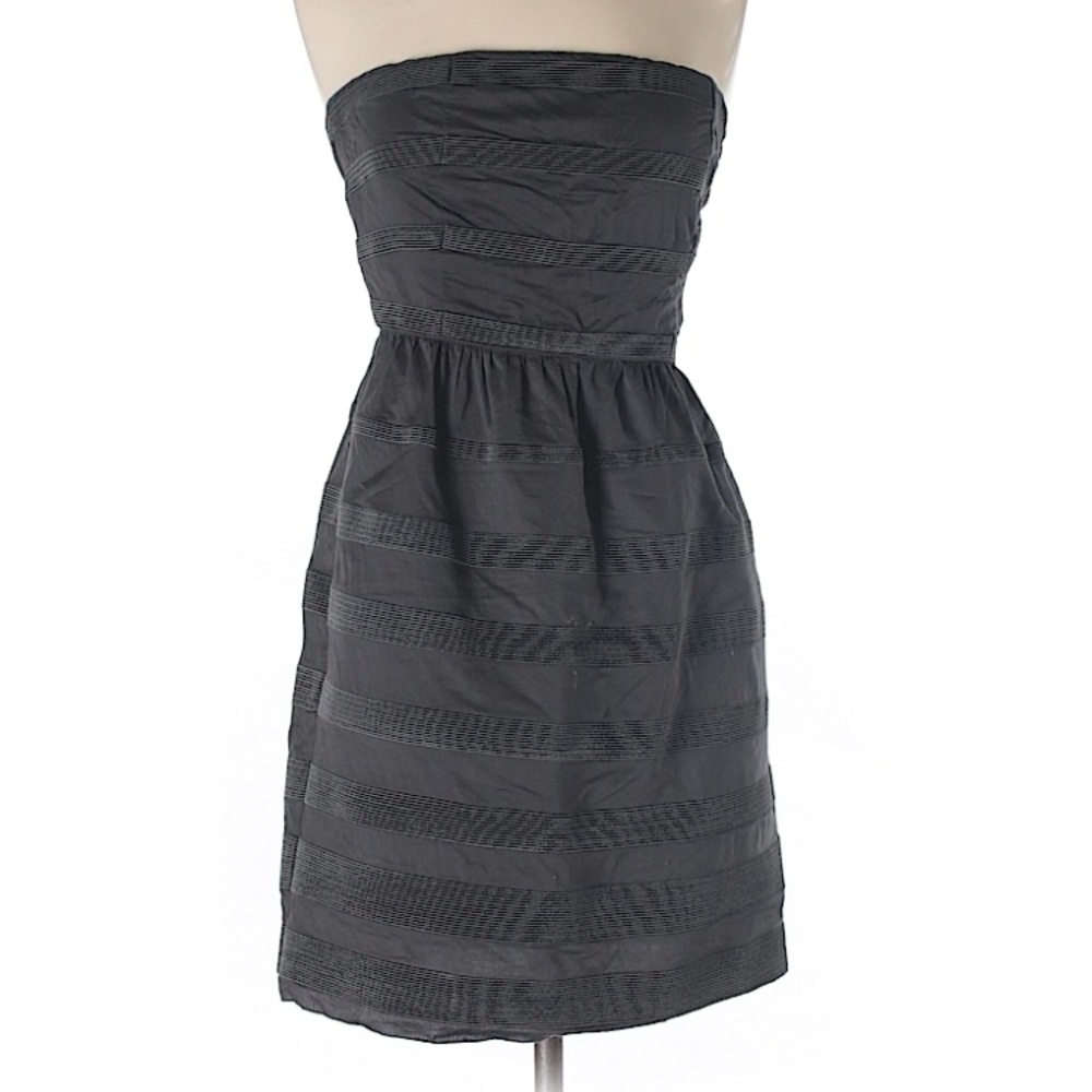 JCrew: strapless dark green dress, sz2